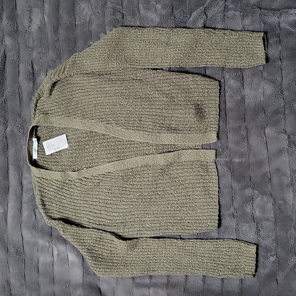 100% Cotton Ricki's Green Knitted Cropped Cardigan! Size Medium, New W Tags